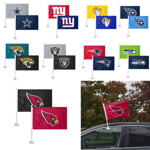 NFL 2 Pack Solid Car Flag  - Select Your Team!