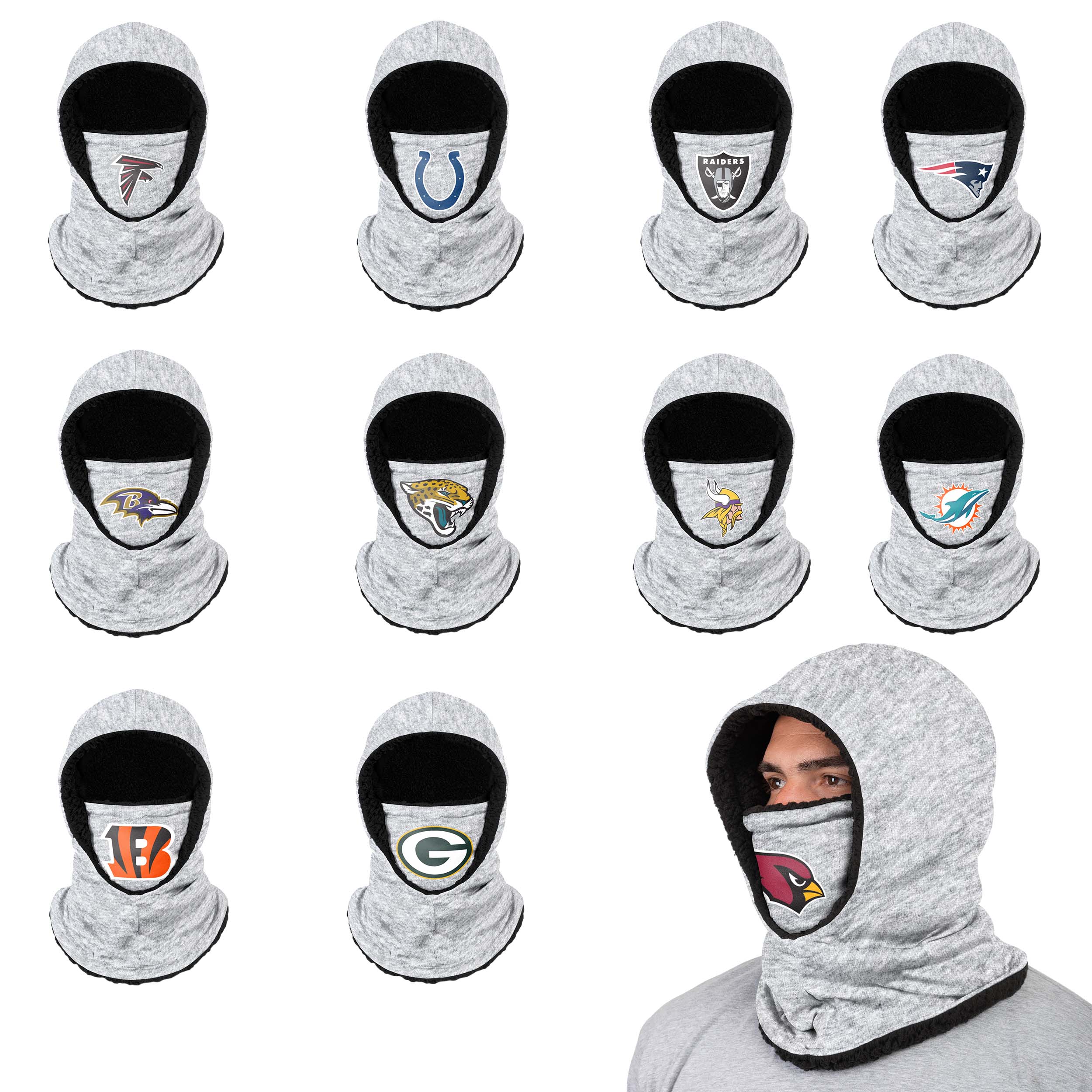 FOCO NCAA Team Logo Hooded Gaiter Balaclava Face Cover