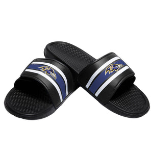 Baltimore Ravens NFL Mens Stripe Legacy Sport Slides