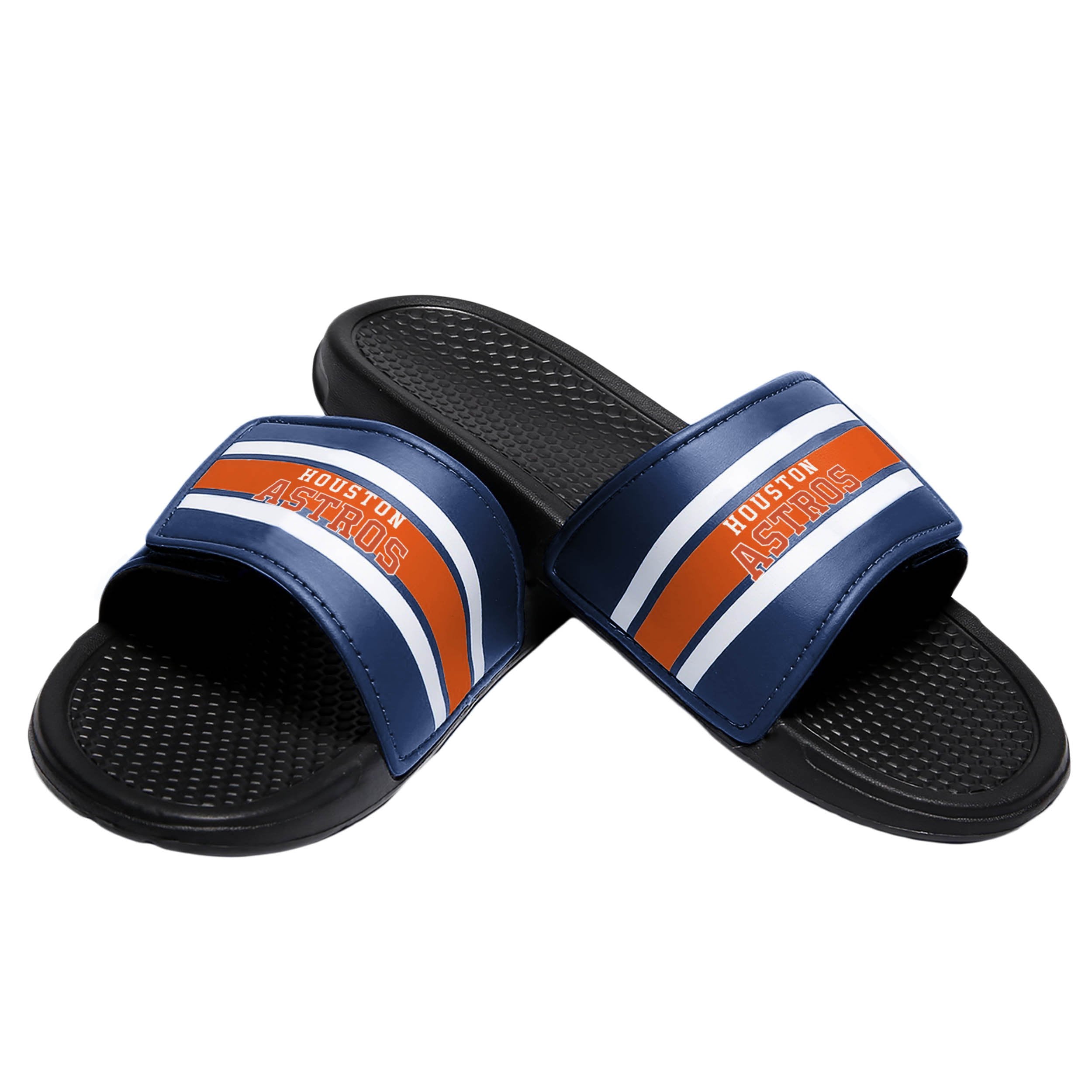 Houston Astros MLB Mens Stripe Legacy Sport Slides